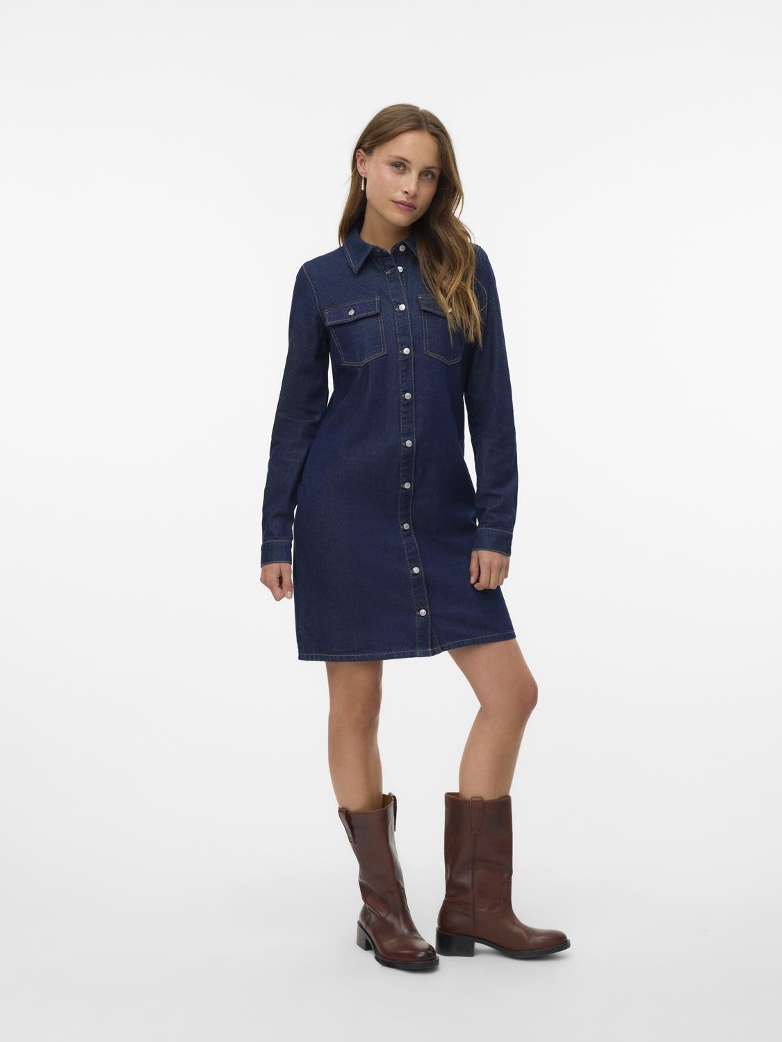 VMJENNIE Short Dress - Dark Blue Denim - VERO MODA & VILA Bergvik